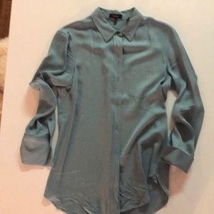 Theory blue silk blouse size m